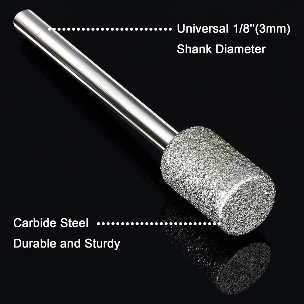 A83Z Stone Carving Set,12PCS Diamond Burr Bits for Stone Rocks Glass Ceramics Rotary Tools(4mm 5mm 6mm 8mm 10mm 12mm)