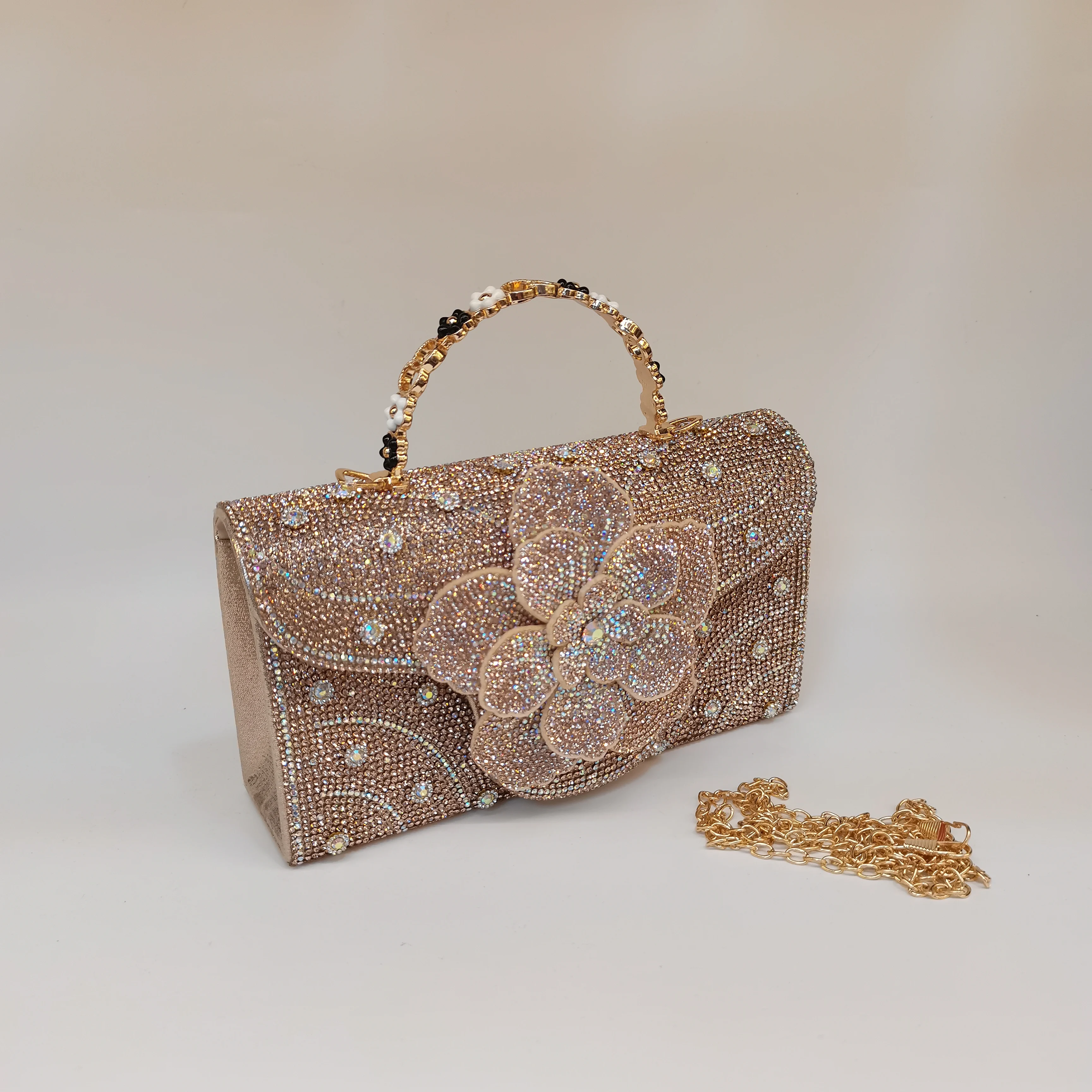 عالية الجودة أنيقة المرأة الماس مخلب مساء حقيبة يد سيدة فاخرة للحزب مستطيلة حجر الراين حقيبة F5-1128-2