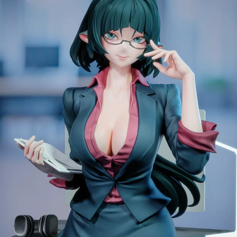 Figurine en résine de 18cm, secrétaire féminine sexy, démon, Gk, micro-miniature, modèle blanc imprimé en 3D, jouet non assemblé et non peint