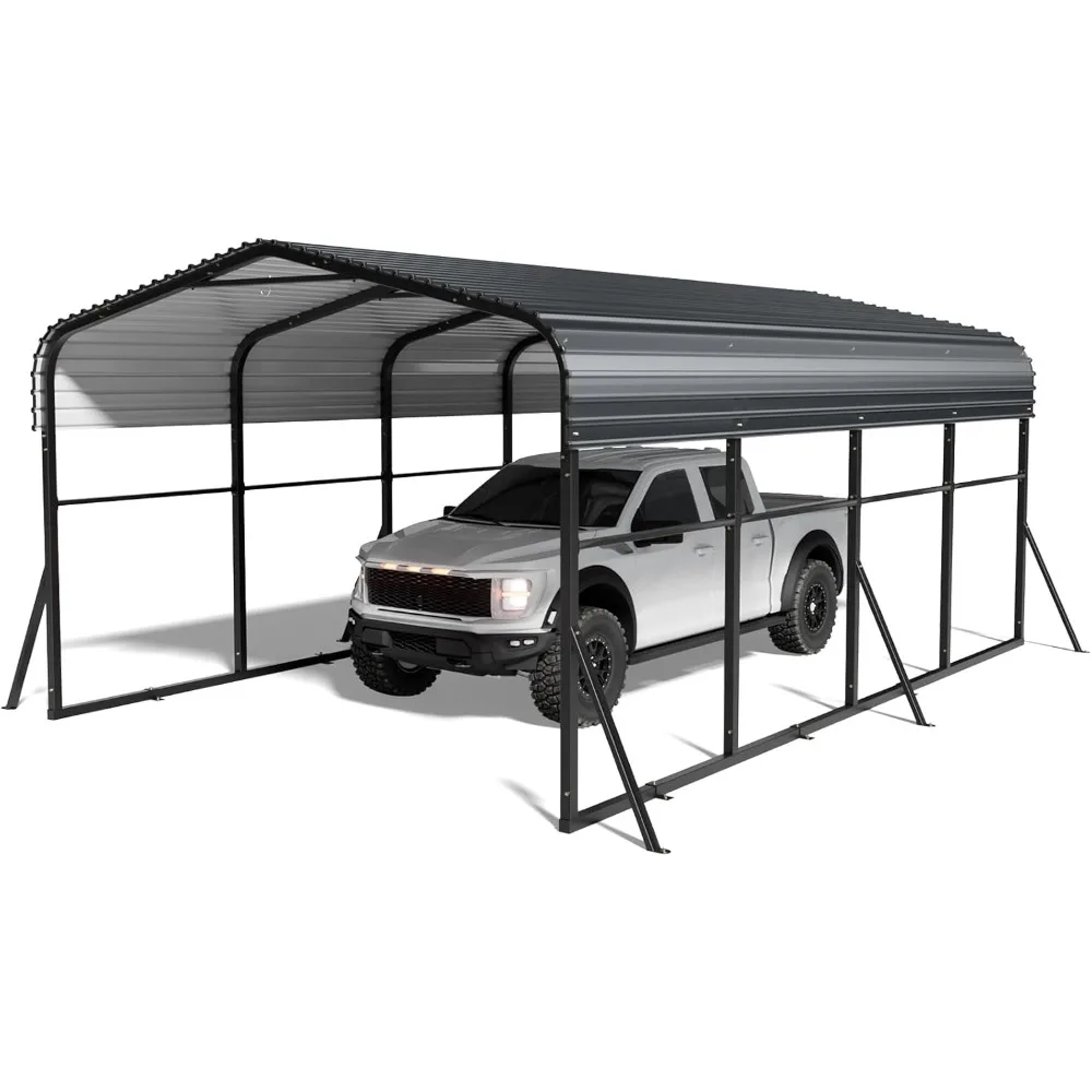 

Metal Carports 12x20 FT with Enhanced Base, Outdoor Garage Car Port Galvanized Canopy Car Shelter Steel Carports, Prefab Metal