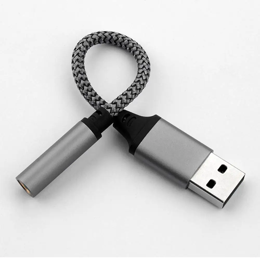 USB External Sound Card 3.5mm Jack Female Audio Adapter Headphone Micphone Sound 2 In 1 Adapter For PC Laptop Audio Cable