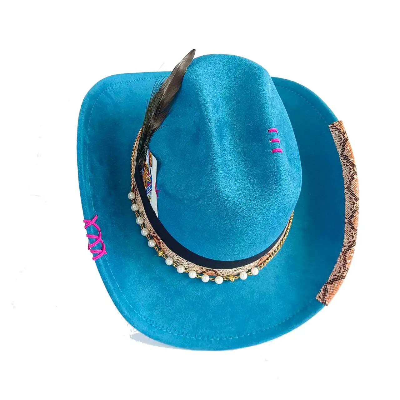 

Double concave vegan suede custom wide-brimmed rancher hat cowboy hat western cowboy style unisex chapéu cowboy