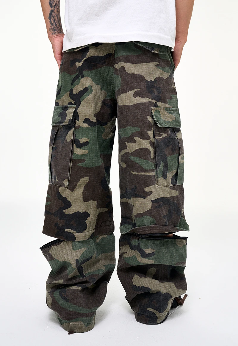 Tung Sung American Multi-pocket Removable Two-wear Tooling Casual Loose Camouflage Pants Paratrooper Pants