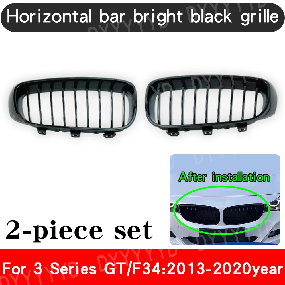 

Bumper Racing Grille For BMW 3 Series F34 3GT modified Single bar Gloss Black 13-20 Front Replacement Racing Grills Car Styling