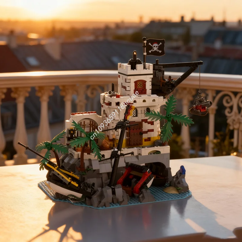 

1757 шт. MOC 1 Корабль Эльдодо, венок, крепость, пиратская модель, игрушки, строительные блоки, сборка, идея «сделай сам», кирпич, рождественские подарки для детей