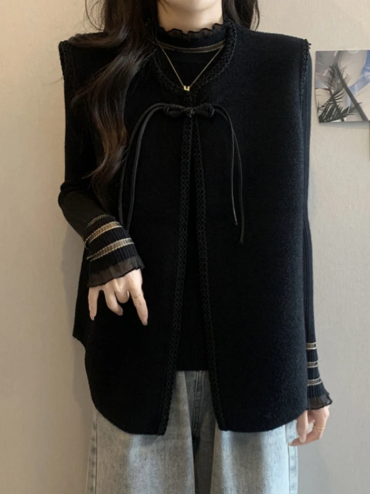  Style Knitted Two-Piece Set Women's Spring Autumn plus Size Slimming Base Layer Top Bottoms Ensemble Polyester Fiber