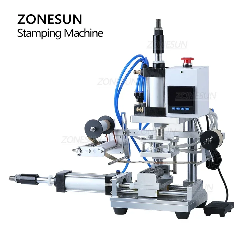 ZONESUN ZS-GT100 Macchina per stampa a caldo con funzionamento automatico della carta Trasferimento di carta a caldo per prodotti in legno di forma rotonda