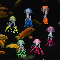 Aquarium Decoration Glowing Silicone Fake Jellyfish Artificial Ornaments Fish Tank Landscaping Decoration Aquarium Accessories