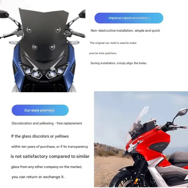 FOR Dayang ADV350 Compact Mini Windshield Sleek Trendy Design No Steering Interference Travel Reduction for Vehicles