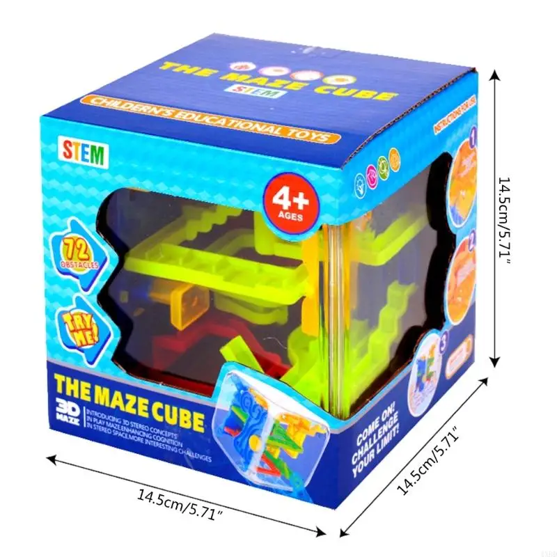 4XBD Crianças Puzzle Maze Cube Brinquedo Educacional Suprimentos Treinamento Cerebral 3D Puzzle Cube