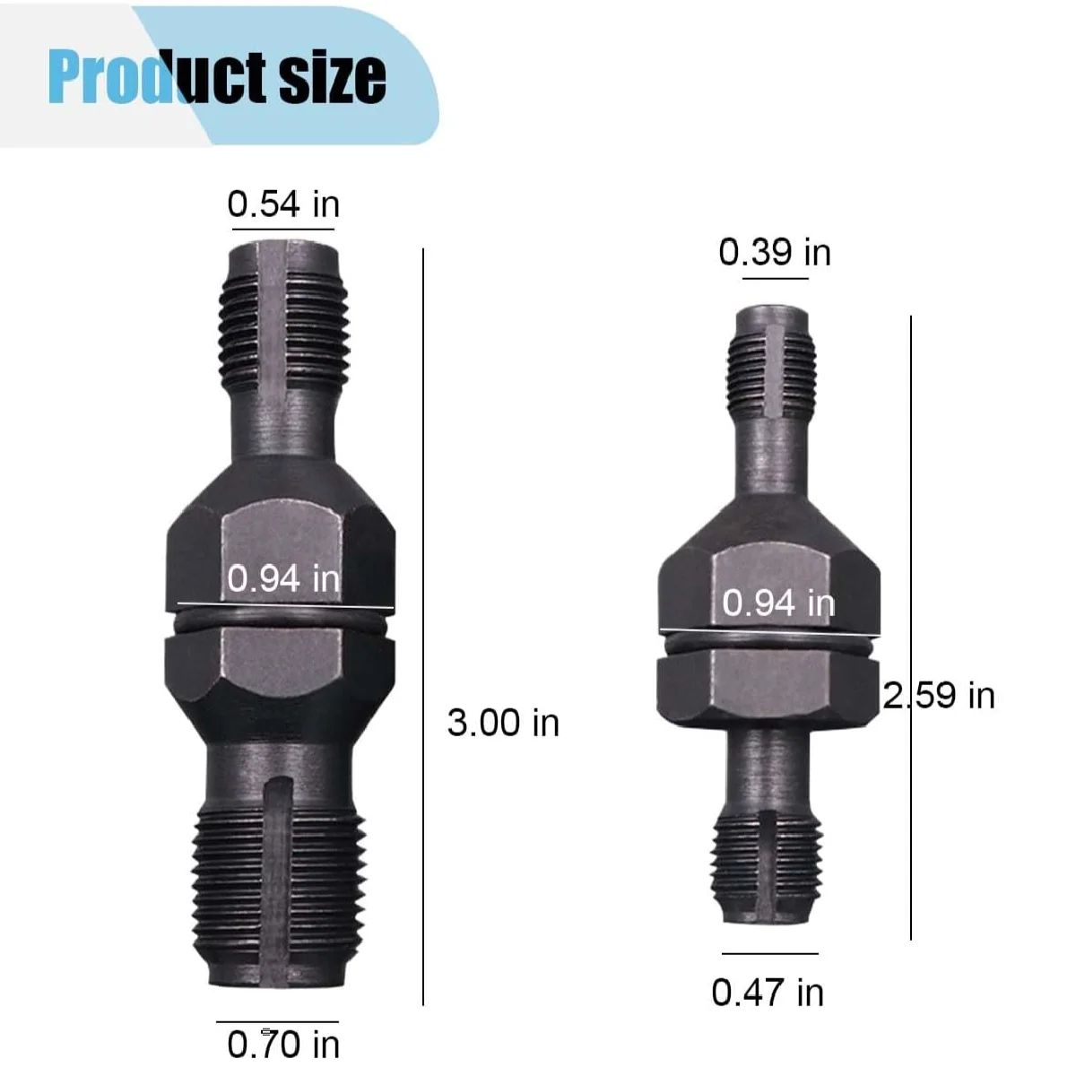2PCS Spark Plug Thread Chaser Tool Spark Plug Tapper High Carbon Steel Insert Tap Repair Set Double-Ended Spark Plug Chaser