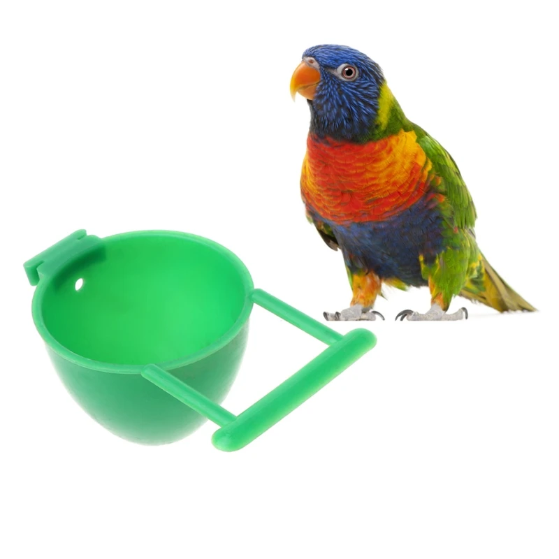 F92B Parrot Fruit Feeder Plastics Bowl Water Cup Feeding Tool to Keep Clean