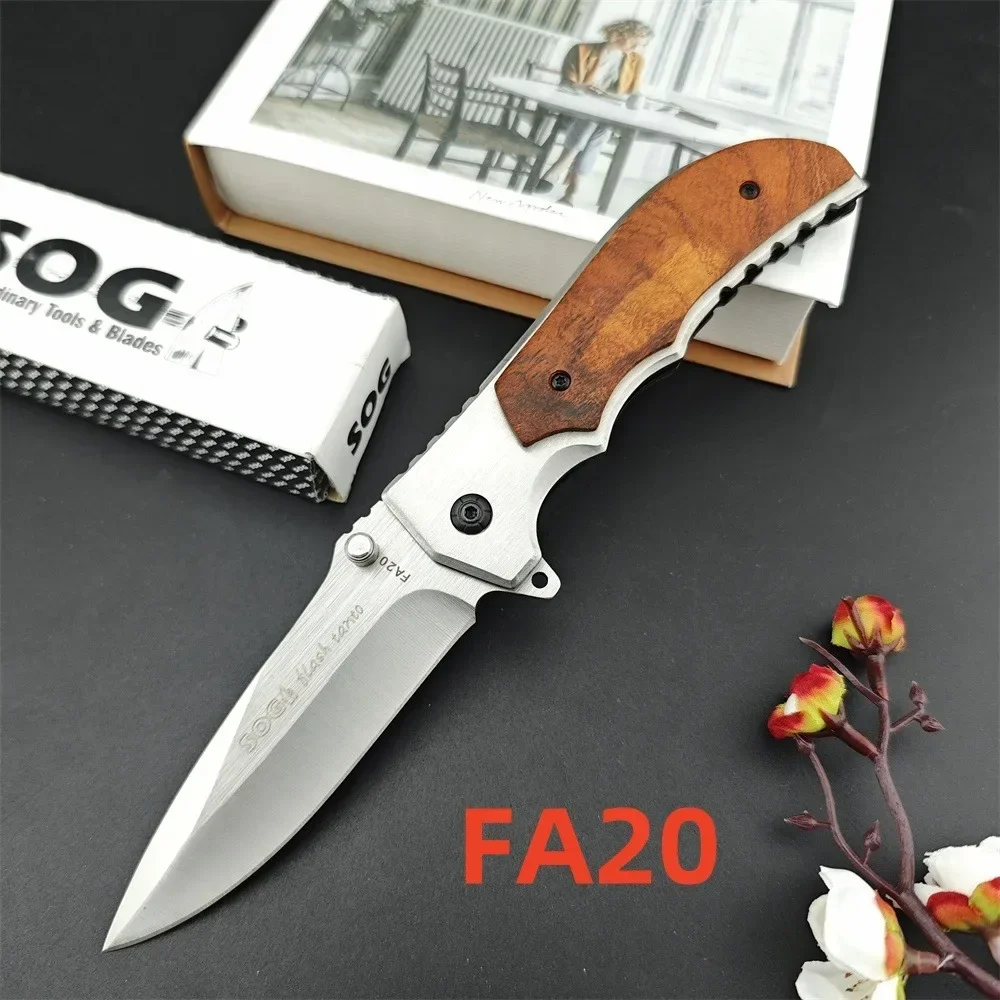 TOPS FA05 FA20 Pocket Flipper Folding Knife 5Cr13Mov Blade 420 Steel with Colored Wooden Handle Outdoor Tactical Knife EDC Tool