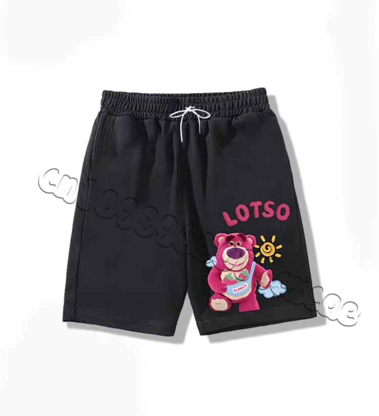 

Летние шорты с принтом клубничного медведя, модные спортивные брюки с пентаграммой, пляжные брюки с 3D для взрослых и детей