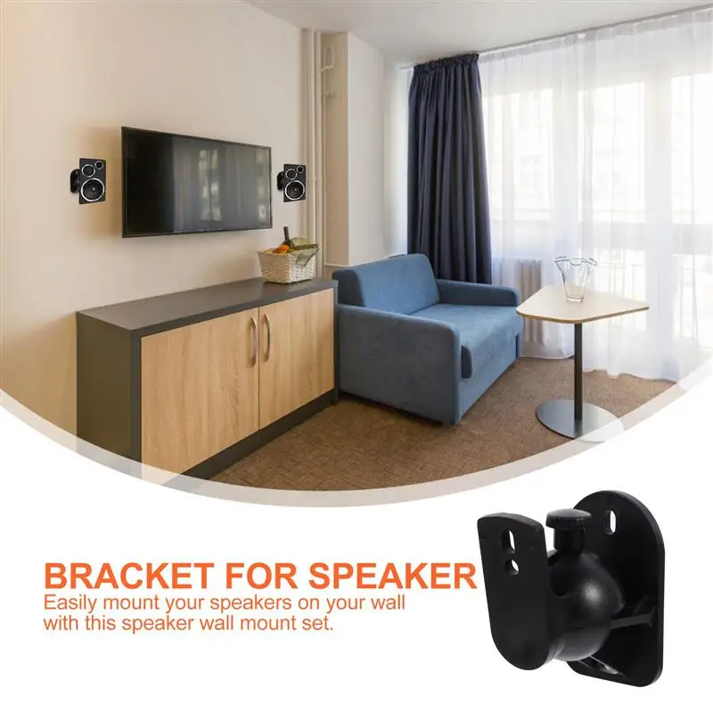 2pcs 6pcs Speaker Mount Wall Bracket Stand Surround Holder Keyhole Tilt Pack Adjustable Detachable Bracket Speakers White Black