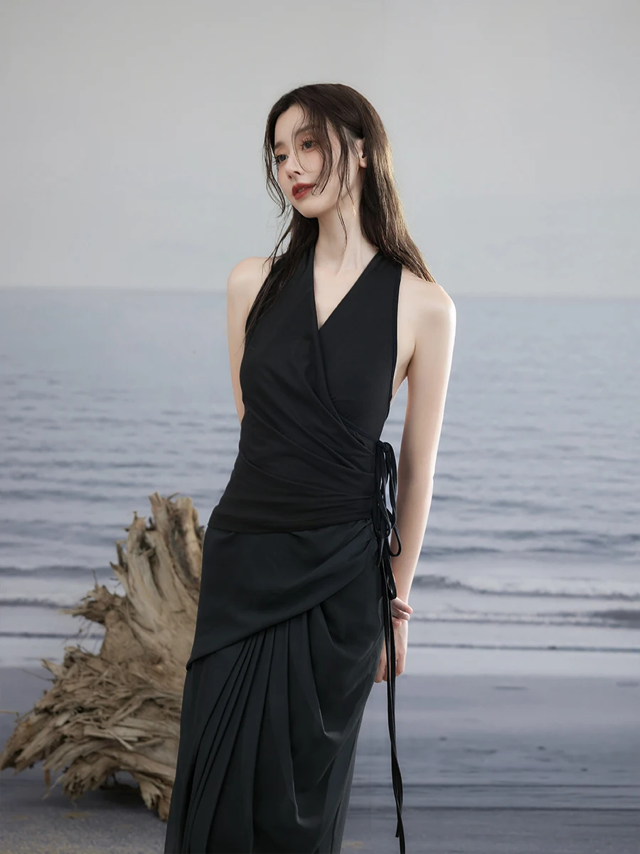 

Romantic V-Ne Belted Neline Tank Top Svel Slim Fit Summer New Sle ONMOON Women's Faion Pure Color Versatile Tank