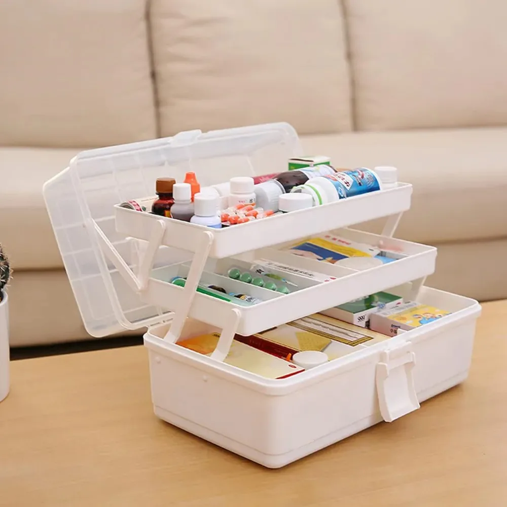 Nieuwe 2/3 Lagen Opbergdoos Grote Capaciteit Plastic Make-Up Haarspeld Organizer Draagbare Opvouwbare Sieraden Organizer Opslag