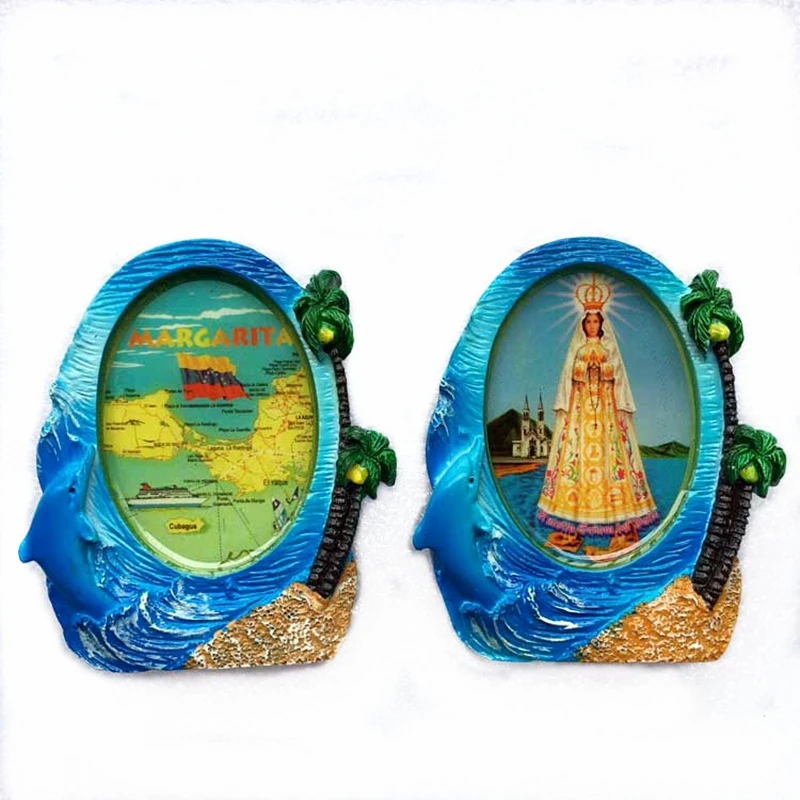 Marco de mapa de la Isla de Margarita de Argentina, imán 3D para nevera, recuerdo de Viaje de España, pegatinas magnéticas para refrigerador, decoración del hogar