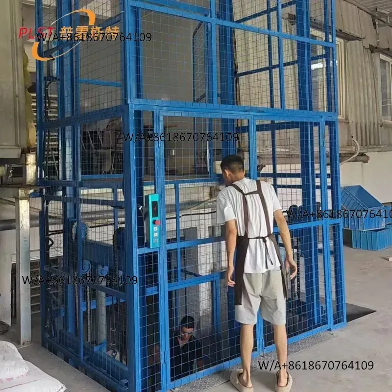 Warehouse Simple Industrial Factory Two-story Lifting Platform Large Rail Type Hydraulic Freight Elevator Lift Pickup Machine