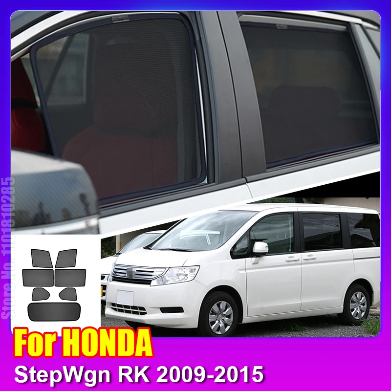 For Honda StepWgn RK 2009-2015 Step wgn Car Magnetic Sunshade Shield Front Windshield Curtain Rear Side Window Sun Shade Visor