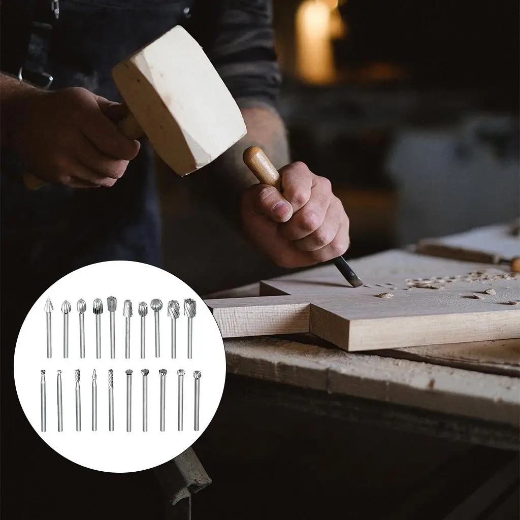 20x brocas de enrutamiento de carpintería brocas de carpintería cortador de fresado de tallado de madera para fresado de grabado de carpintería