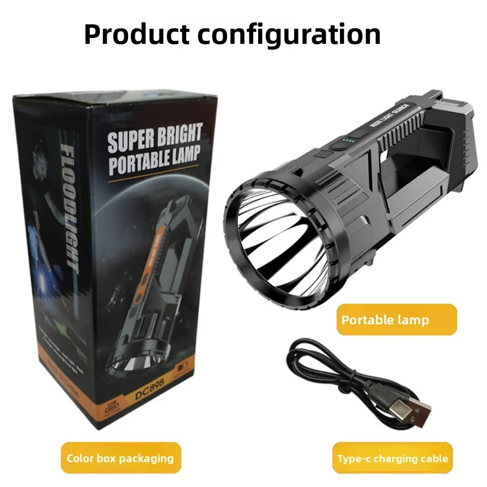 LED Explosion-Proof Searchlight High-Power Flashlight with COB Side Light Waterproof Super Bright Handheld Torch