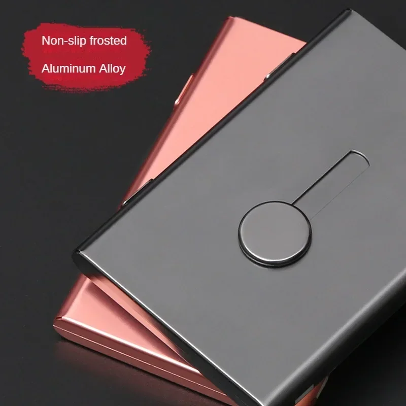 Metal Business Card Holder Hand Push Card Case Bank Card Membership Package Ultra Thin Business Card Packaging Box Organizer