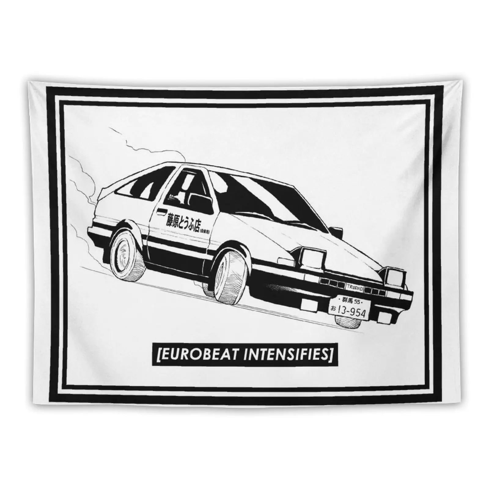 Eurobeat Intensifies AE86 Kansei Dorifto Initial D Car Tapestry Room Ornaments Anime Decor Wall Decoration Items Tapestry