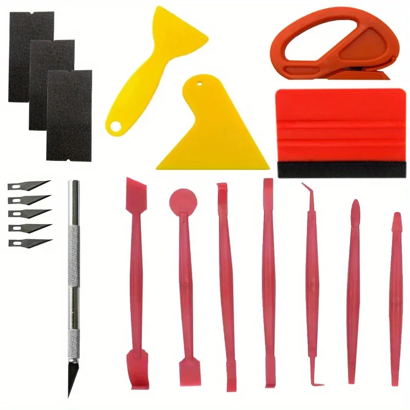 

20 Piece Set Of Automotive Vinyl Film Coloring Tools Edge Cutting Carving Knives Scraper Smoothing Tools