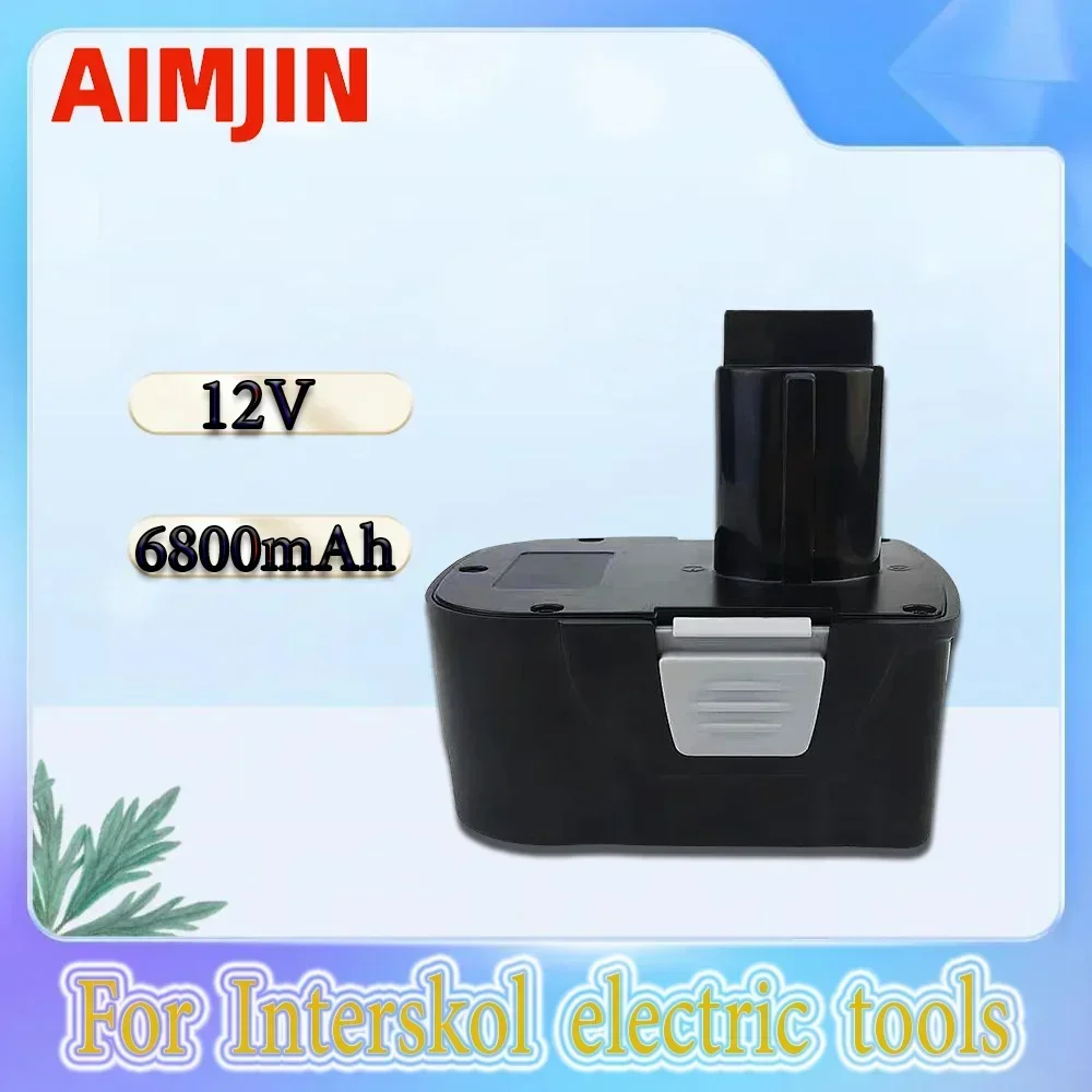 

12V 6.8Ah Ni-CD Battery For Interskol Power Tool Rechargeable Replacement Battery Screwdriver Cordless Drill H12 DA-12ER-012