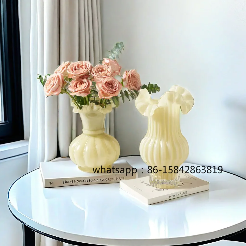 Medieval Fenton Vase Light Luxury Glass Vase Home Hydroponics Flowers Desktop Decoration