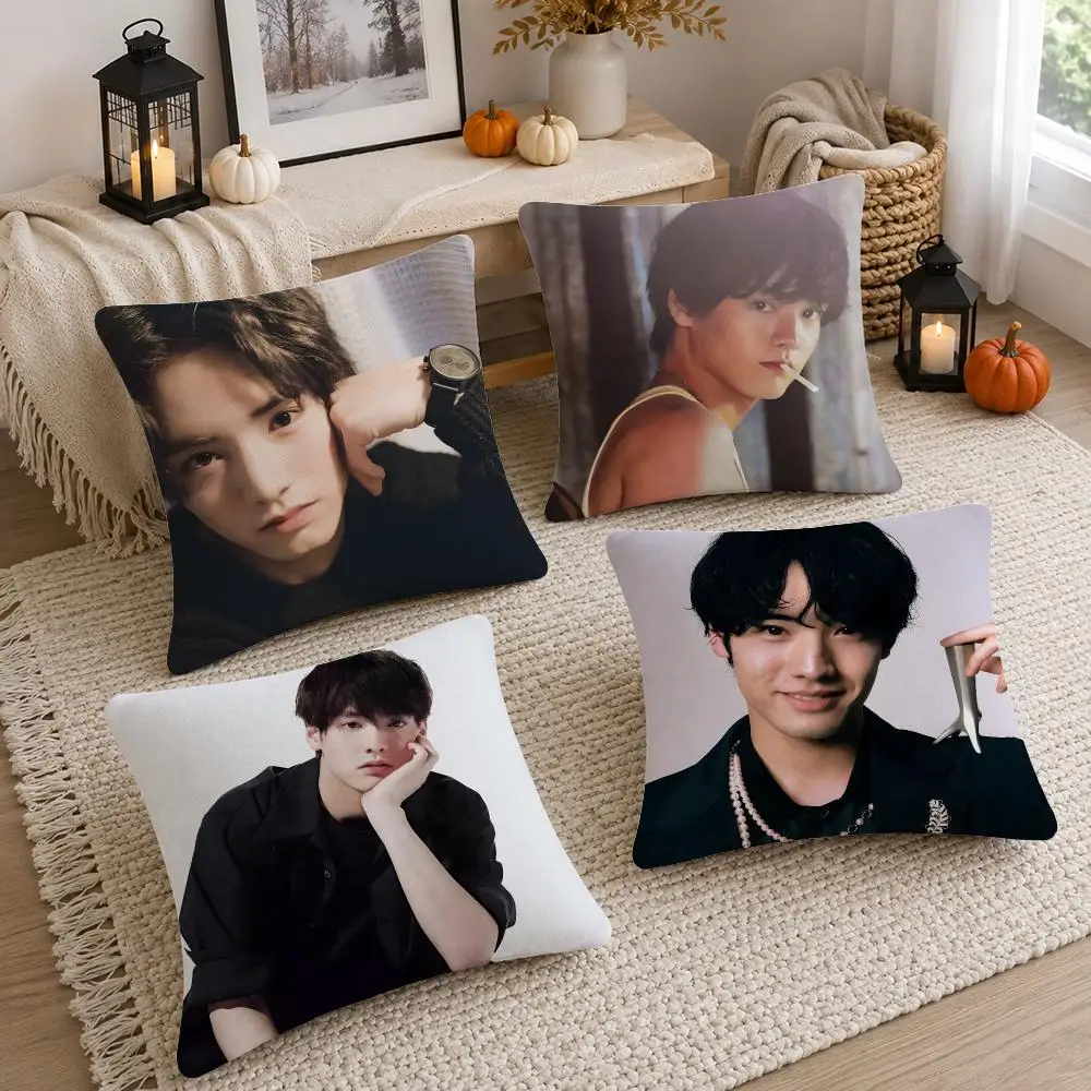Actor Eiji Akaso Cushion Cover Soft Fluffy Short Plush  Pillow Case  Sofa Bed Home Decor
