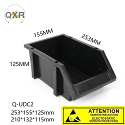 Q-UDC2 ESD Stackable Bins Workspace Storage Solution Anti Static Boxes Organizer Plastic Part Bins