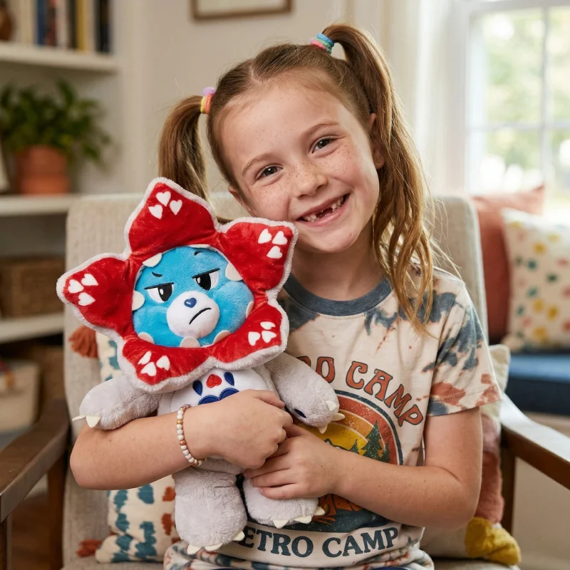 

Премиум-плюшевая игрушка Care Bear Demogorgon Crossover, 36 см, очень мягкая, из высококачественного ПП-хлопка, обнимаемый мрачный медведь-монстр, большая кукла