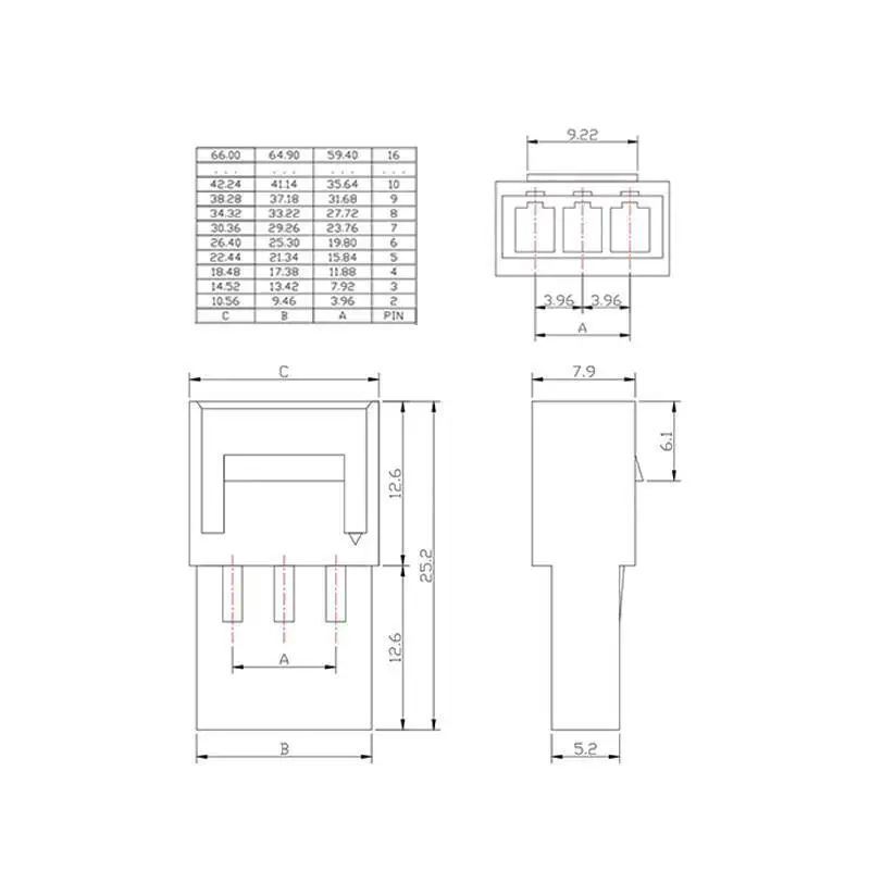 500~1000 Stück VH3.96 Buchsengehäuse Luftanschluss-Steckverbinder Kunststoffgehäuse 2P 3P 4P Stecker – Detail 1