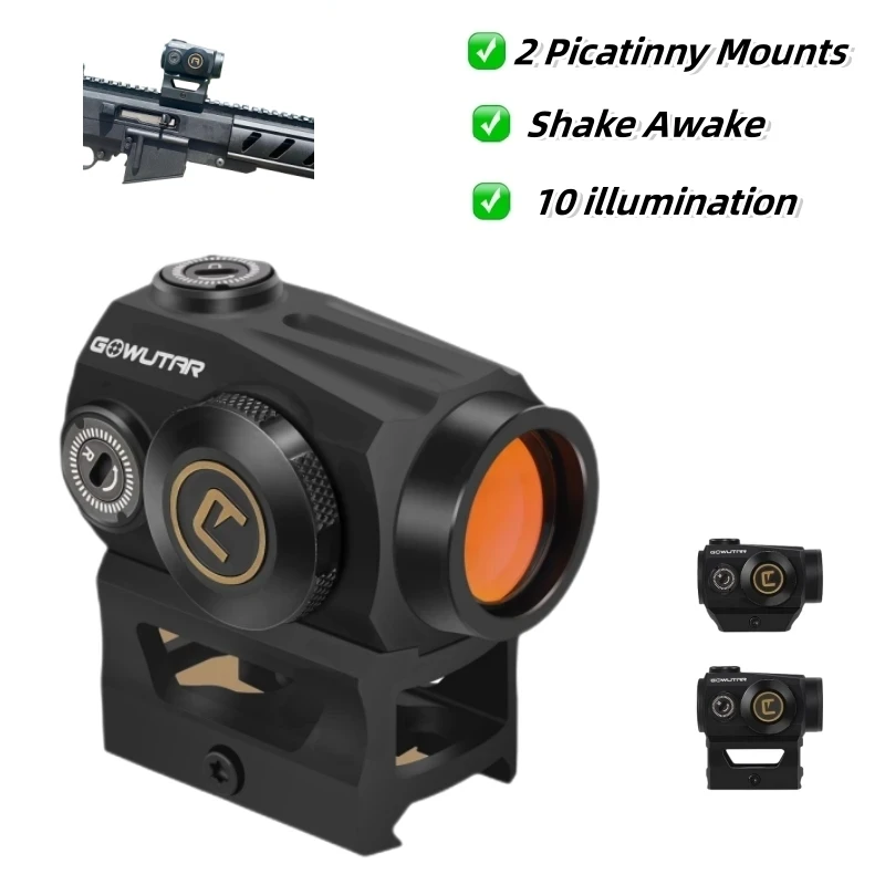 

GOWUTAR HHC-B22 Shake Awake Red Dot Sight Hunting Rifle Scope 3MOA For High Recoil Real Firearms 1*20mm Optics With 2 Picatinny