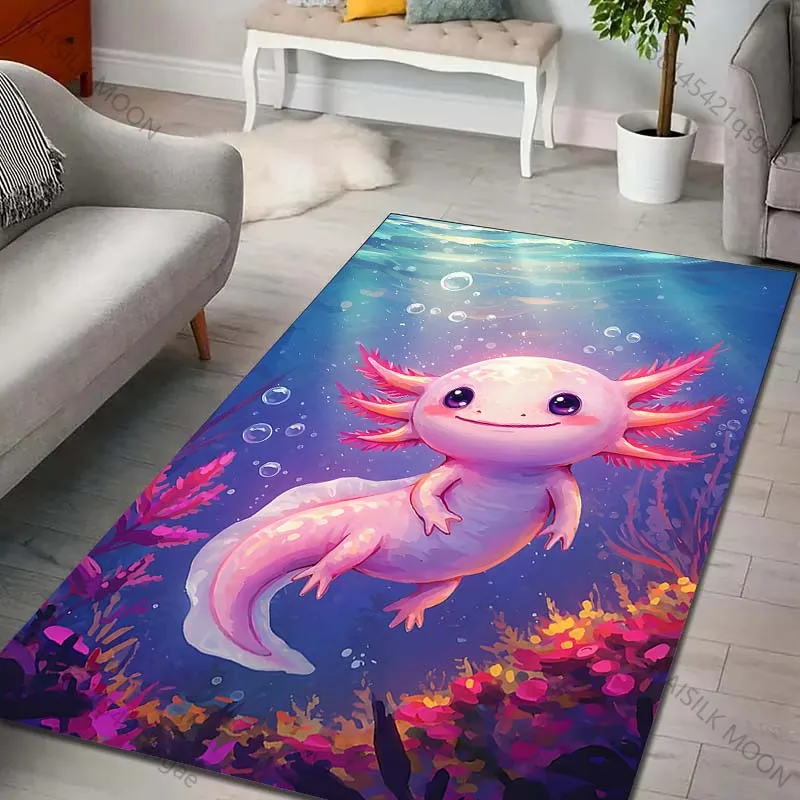 Multiple sizes Pink aquatic creature, ocean Print Carpet Rug for Living Room Bedroom Sofa Doormat Home Decor Non-slip Floor Mat