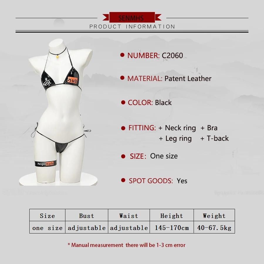 ชุดบิกินี่เซ็กซี่แบบมินิ ชุดคอสเพลย์ ชุดยูนิฟอร์มผู้หญิง บอดี้สูทผ้าพันแผล หนังแก้ว ชุดว่ายน้ำชายหาด ชุดชั้นใน 4 ชิ้น