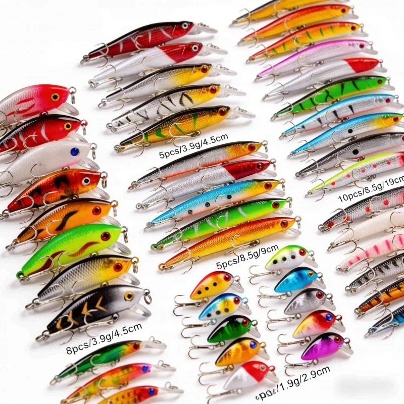 

Набор приманок 48Lure: смешанные мягкие и жесткие приманки для окуня, комбинированный набор различных спецификаций, рыболовные принадлежности