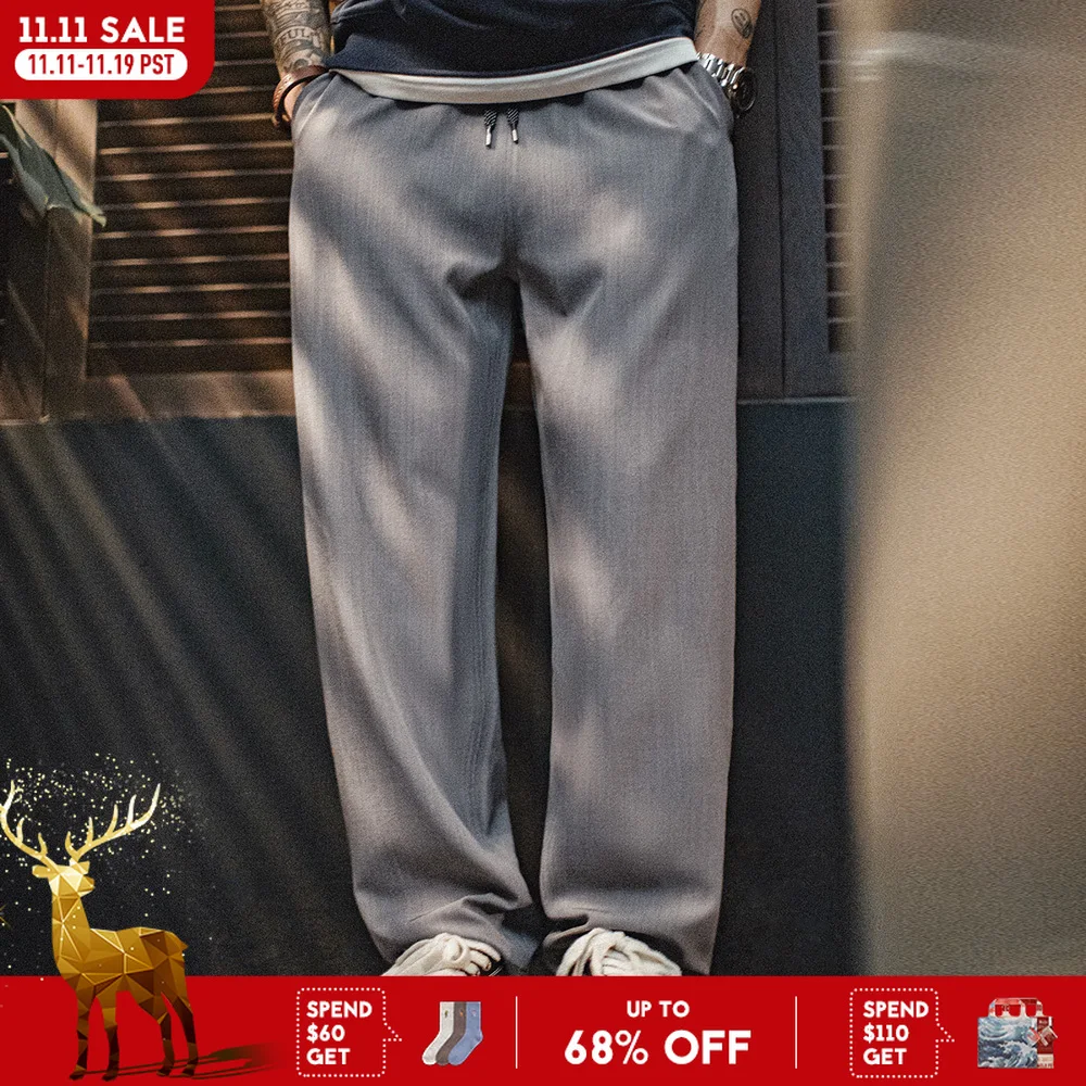 

Мужские классические брюки Maden CleanFit, однотонные легкие офисные брюки с эластичной резинкой на талии, вневременные костюмные брюки на заказ, повседневные