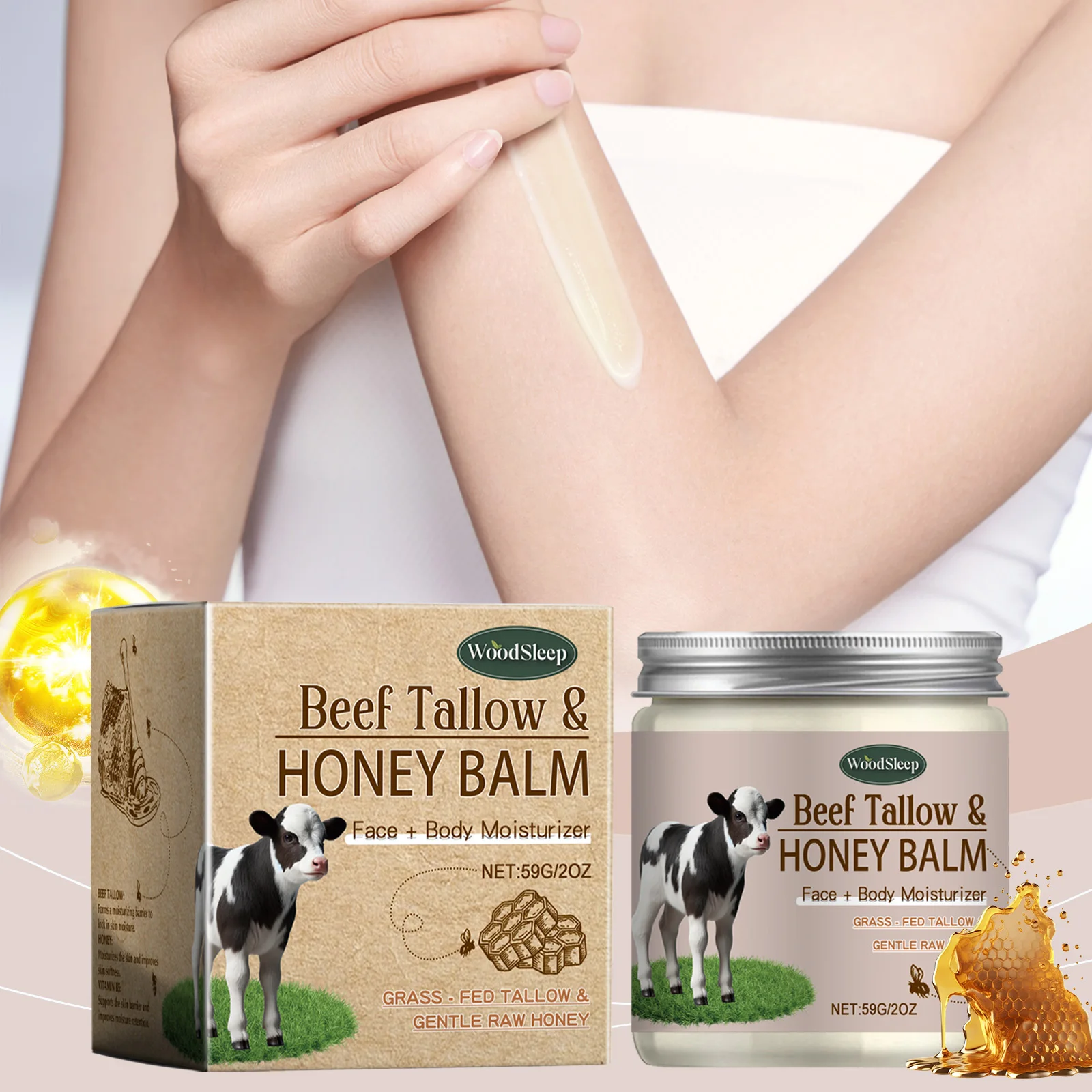 Wielofunkcyjny nawilżający krem ​​do ciała i twarzy Nawilżający odświeżający miodowy krem ​​do pielęgnacji skóry Miękki i nawilżający