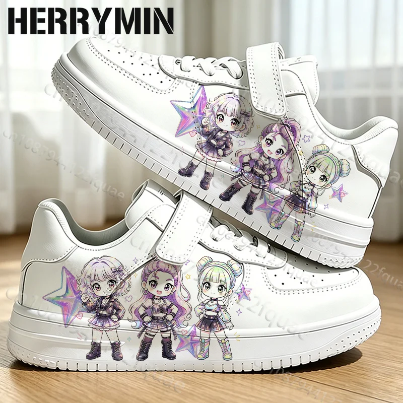 Kids Anime Girl Print White Sneakers Girls Hot Selling Popular Trendy Walking Sneaker Girl Free Shipping