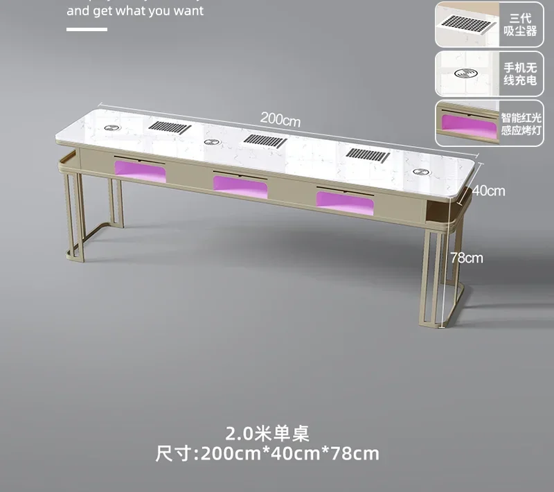 

Роскошный профессиональный маникюрный столик для хранения туалетного столика, пылесос для маникюра Mesa De, мебель для маникюрного салона