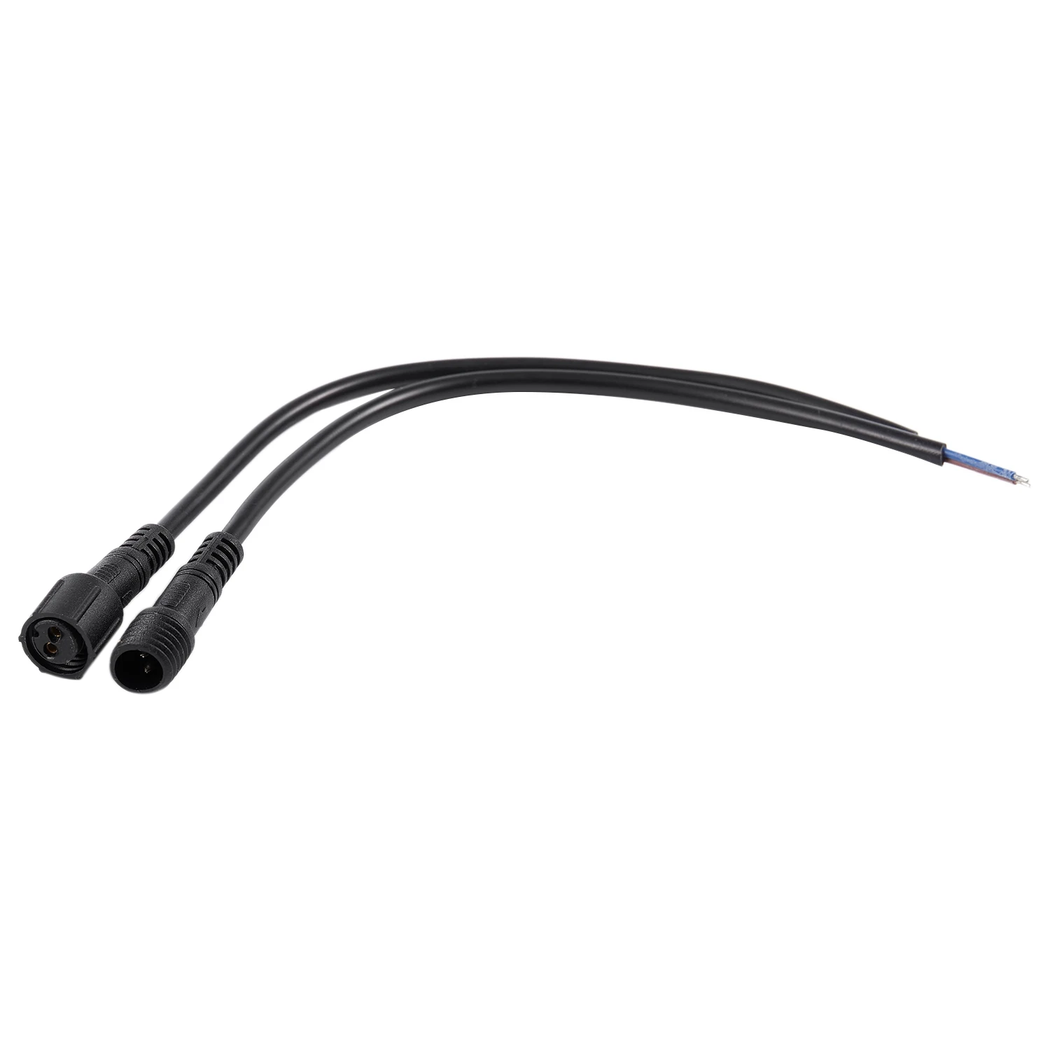 Cable conector LED impermeable, enchufe macho y hembra, 2 pines, negro