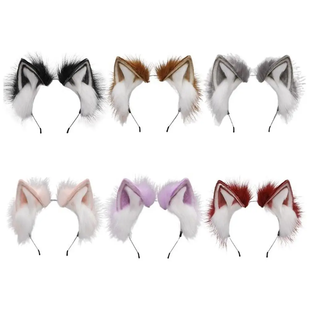 Fashion Plush Cat Ear Headband Simulation Handmade Cosplay Headwear Fancy Props Hairband Costume Party