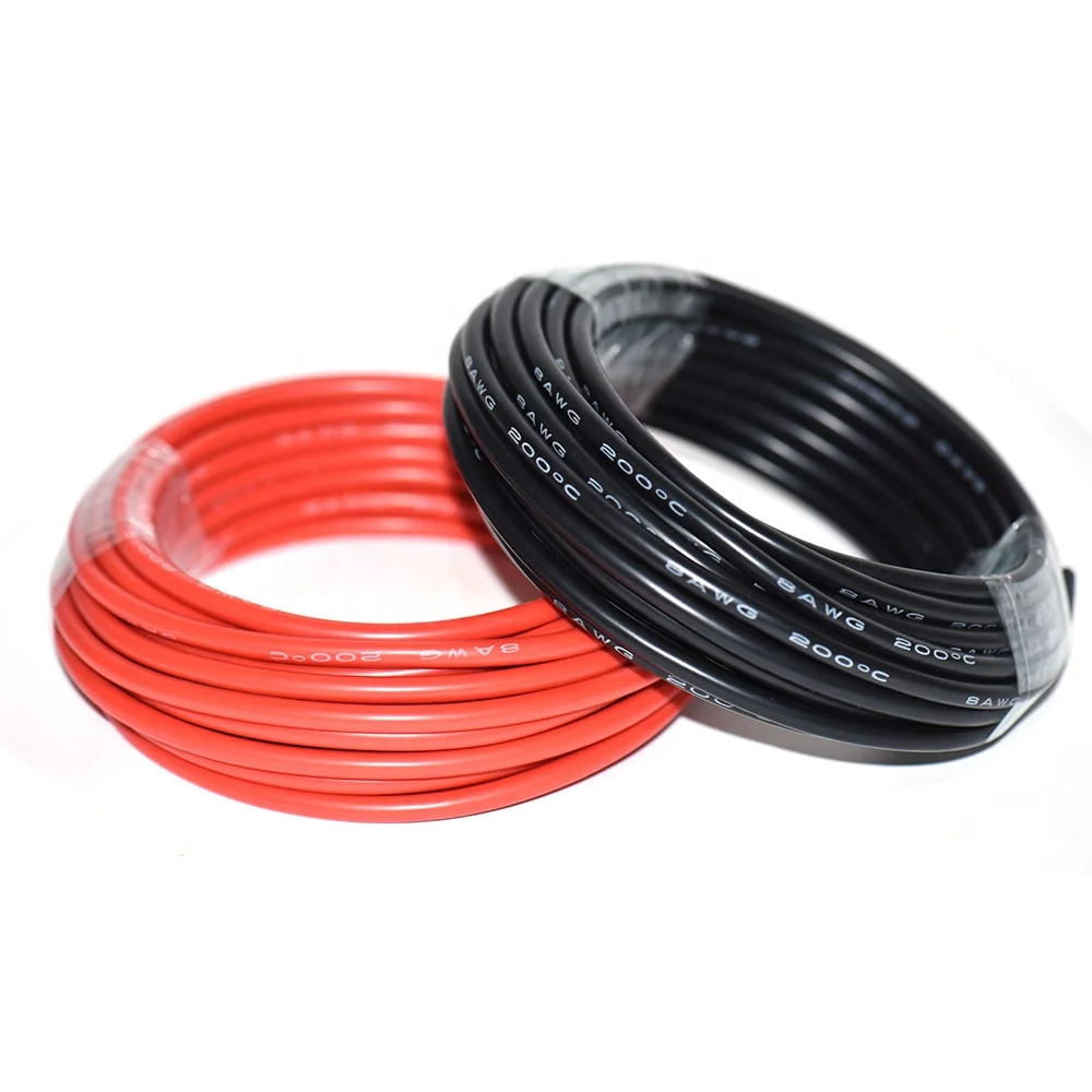 30PCS 8AWG Silicone Wire RC Motor ESC Lipo Battery Car Inverter Flexible 0.08mm Tinned Copper Electrical Wires Solid Conductor R