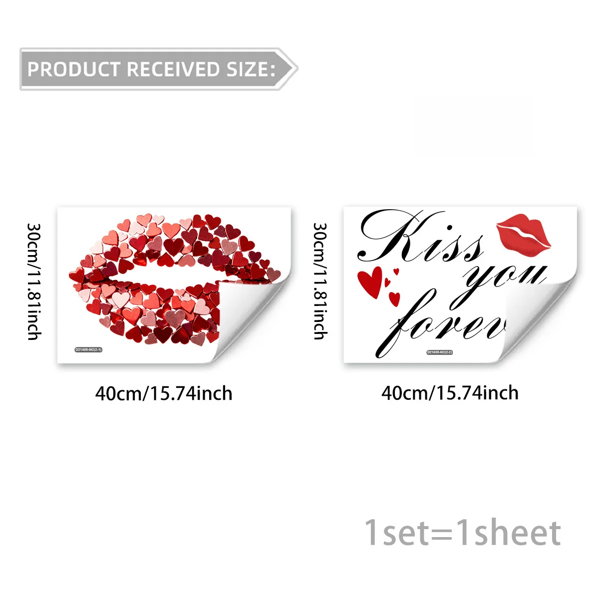 Valentine\'s Day Decor Valentine Clings PVC Stickers Static Cling Technology Reusable Design Double-sided Pattern