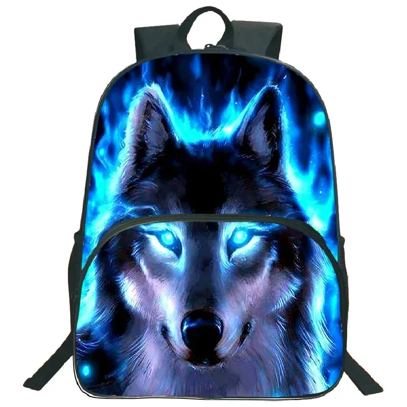 Nylon Backpack Comics Wolf Print School Bag for Boys Girls Large Capacity Backpack Children Lightweight Schoolbag Kids Bookbag