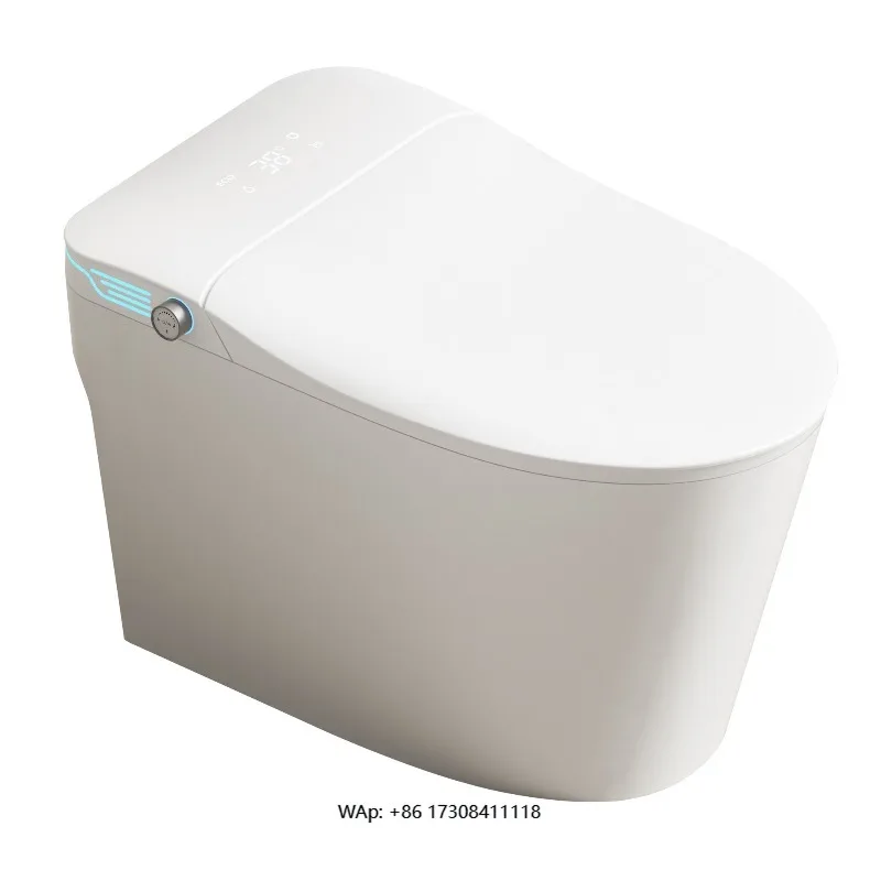 Auto Open and Close Smart Toilet with Warm Air Drying and Bidet Heated Seat and Foot Sensor P-Trap & S-Trap Drainage Patterns