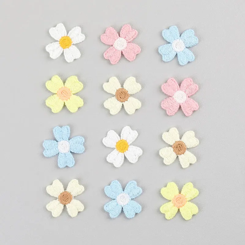 20Pcs Colorful 2.7cm Four-Leaf Clover Embroidery Patches For Hair Clip Clothing Hat Bag Accessories